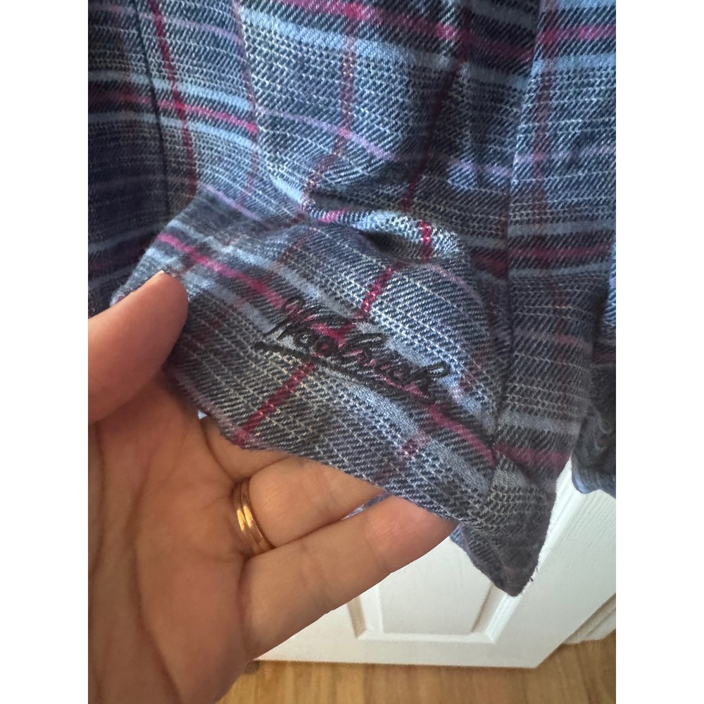 Woolrich Womens Flannel Long Sleeve Button Up Shirt‎ Blue Pink Size Medium - Picture 5 of 9